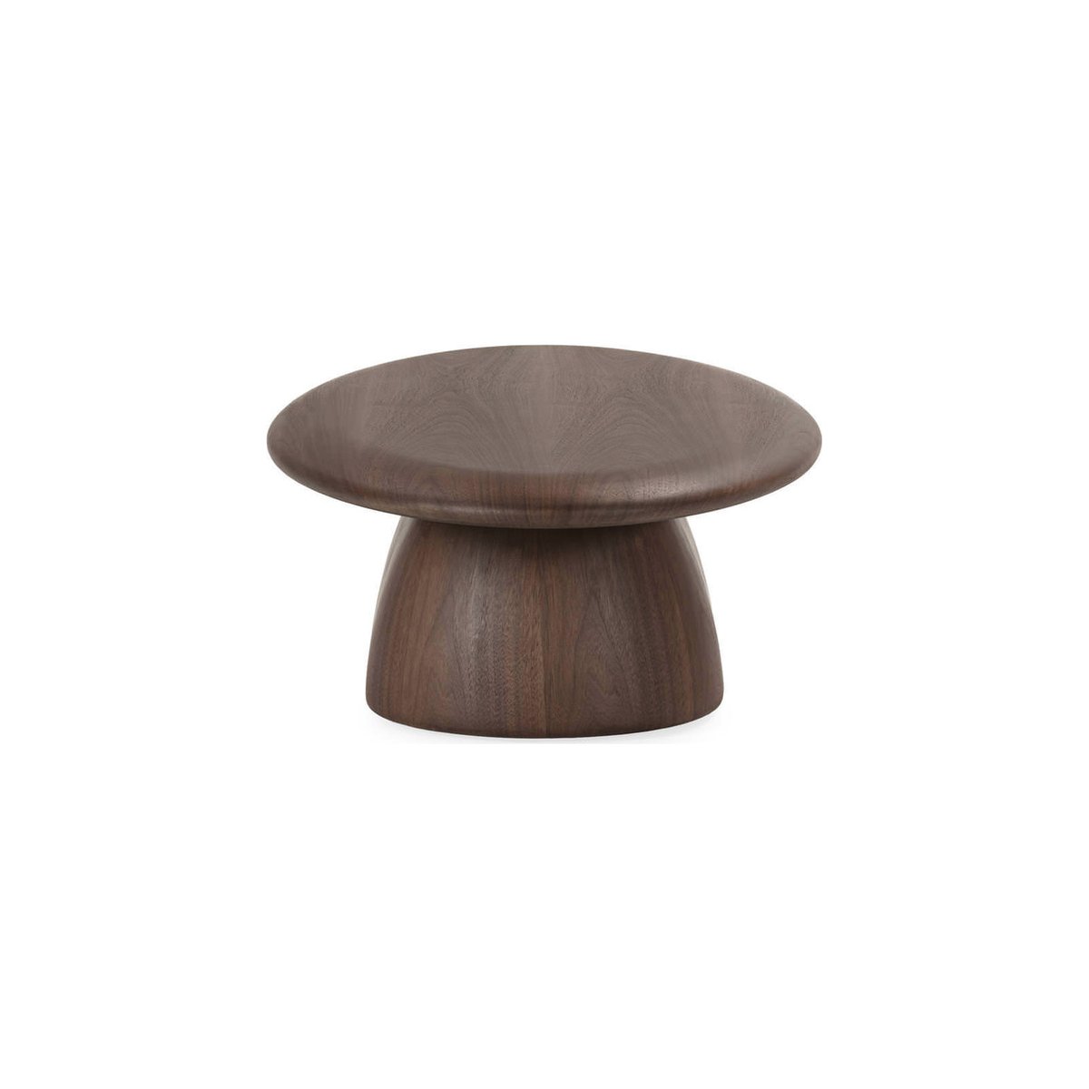 Table basse ovale en noyer massif noyer, RECOLLECTION