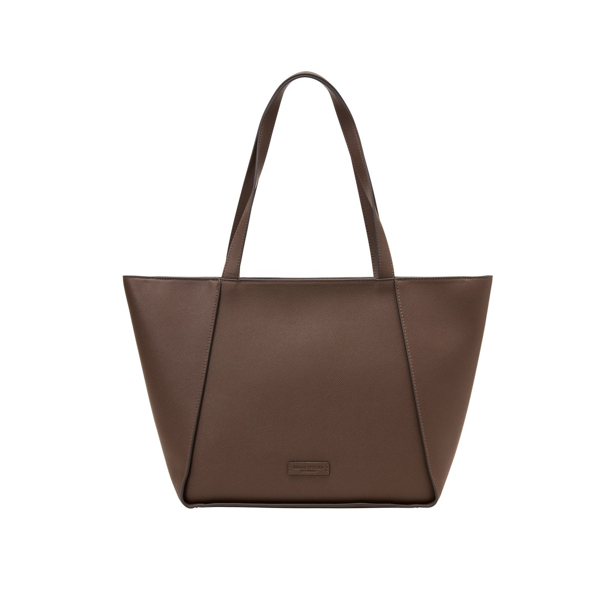 Sac cabas modèle Vera fabriqué à partir d'un substitut de cuir en polyester recyclé marron foncé, MARC O'POLO