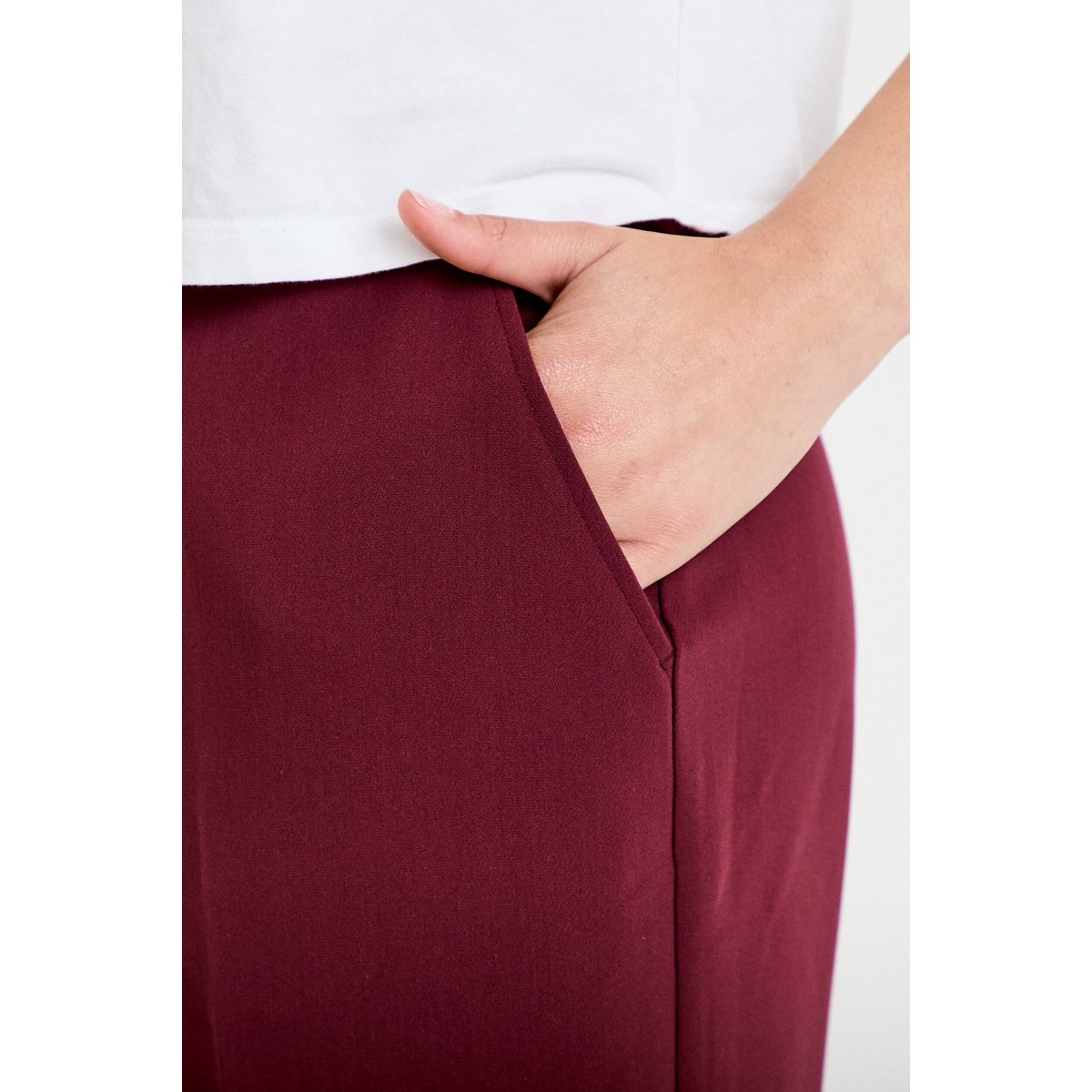 Pantalon city large violet foncé, CACHE CACHE