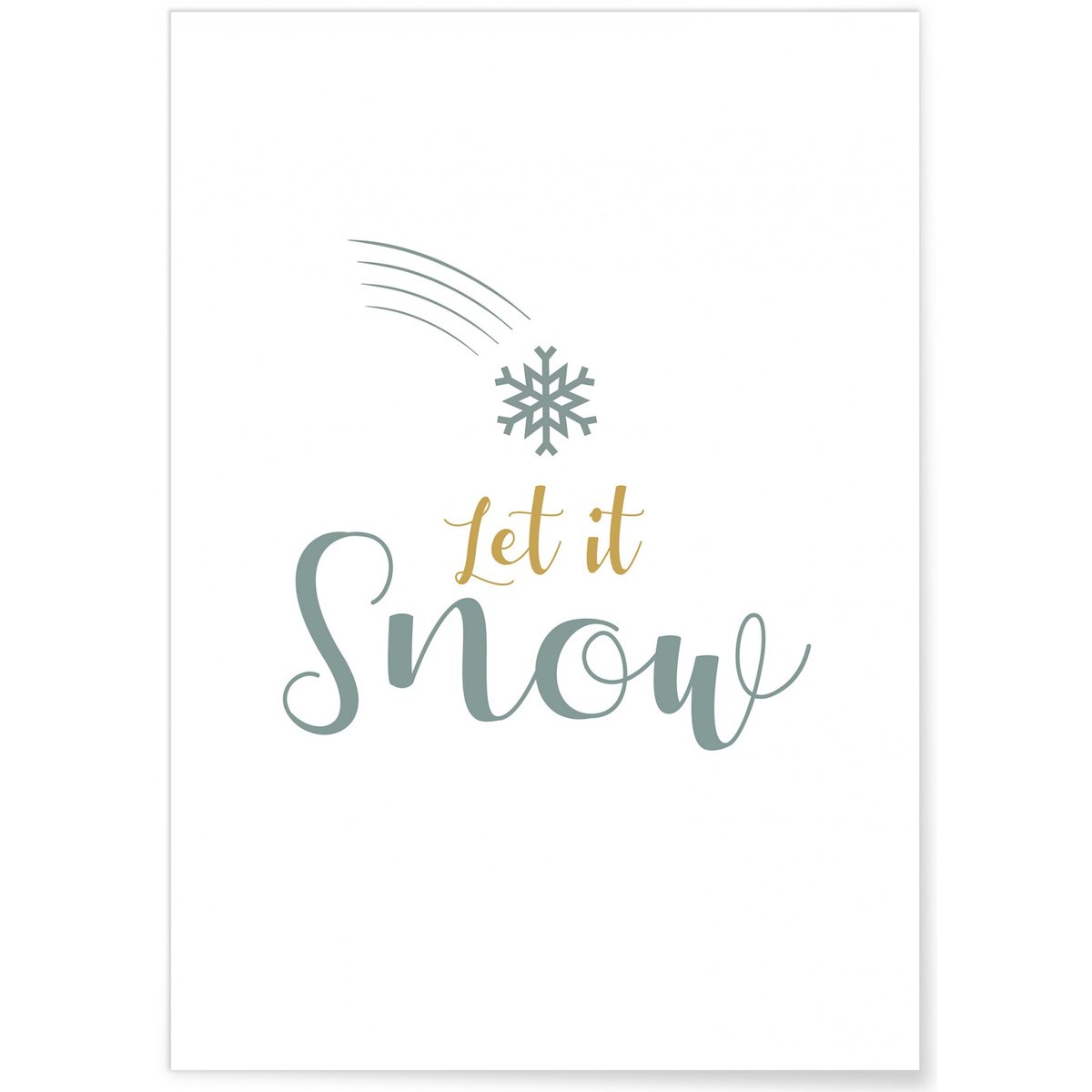Affiche 'Let it snow' blanc, L'AFFICHERIE