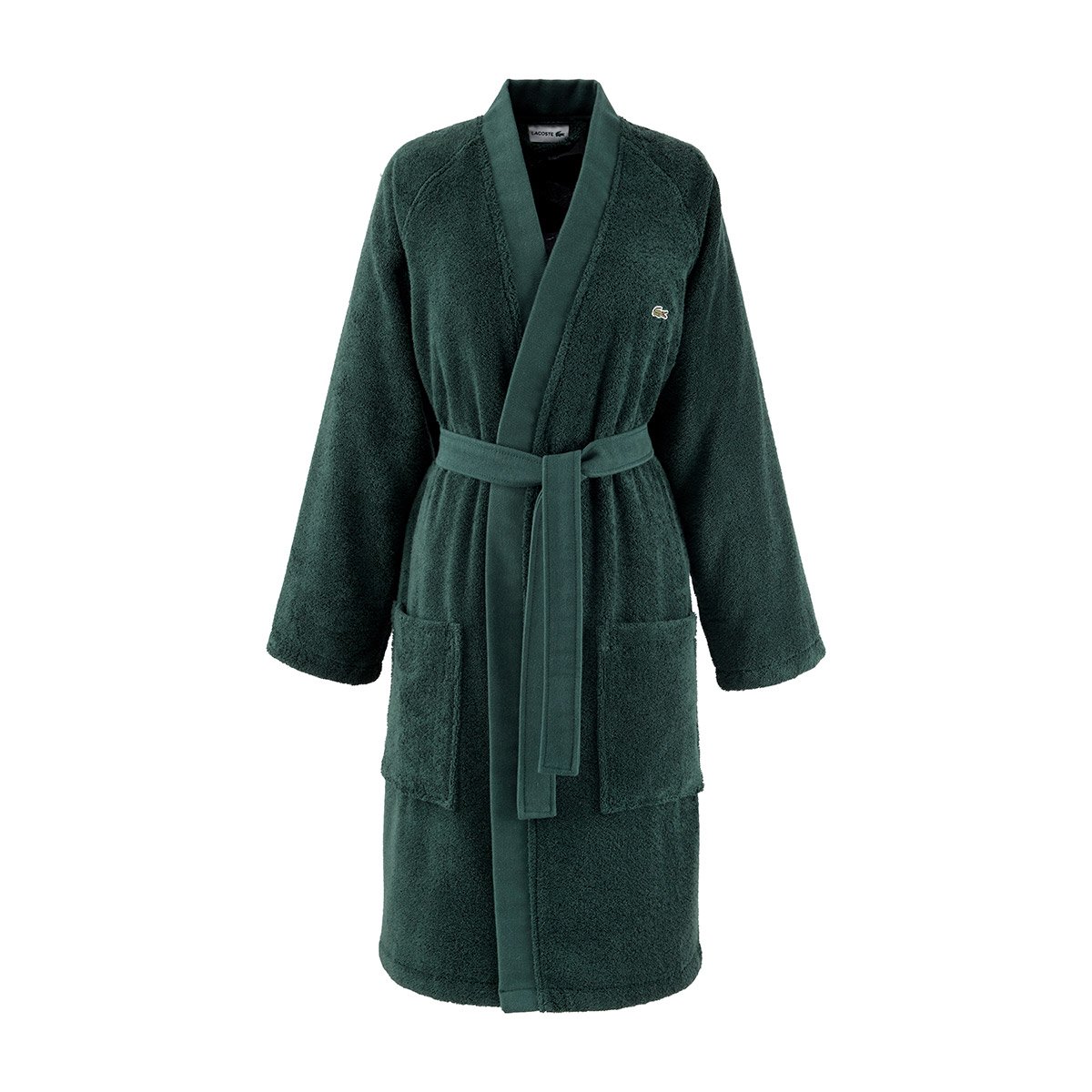 Peignoir de bain en coton, L BLASON vert, LACOSTE HOME