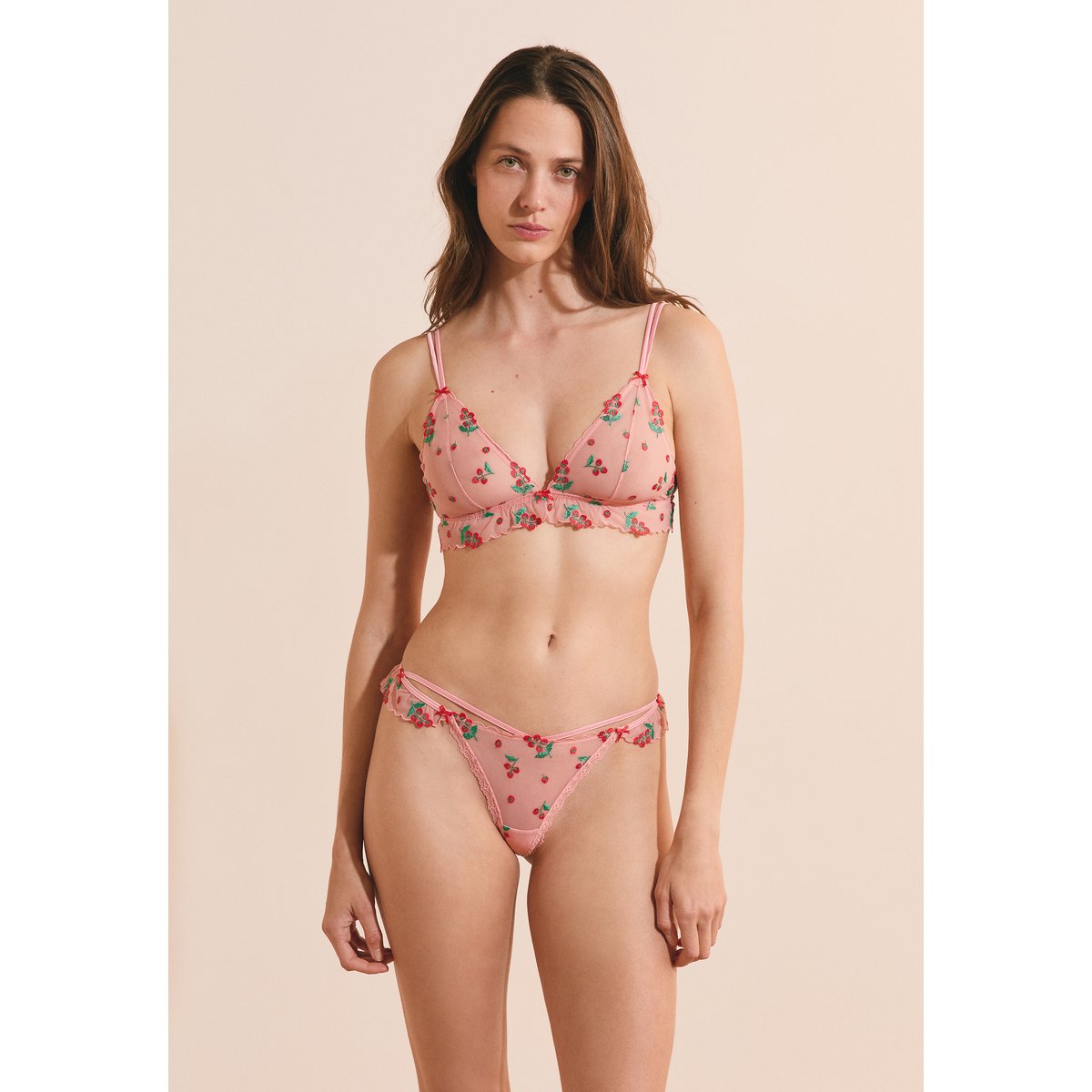 Soutien-gorge triangle avec broderie tomates TOMATO LOVE multicolore, ETAM