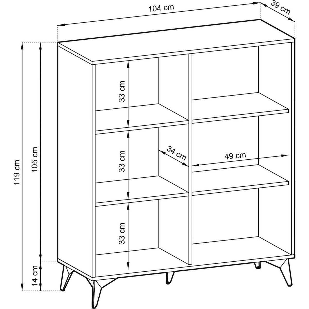 Commode haute bois collection BOULIA noir et chêne evoke, RECOLLECTION