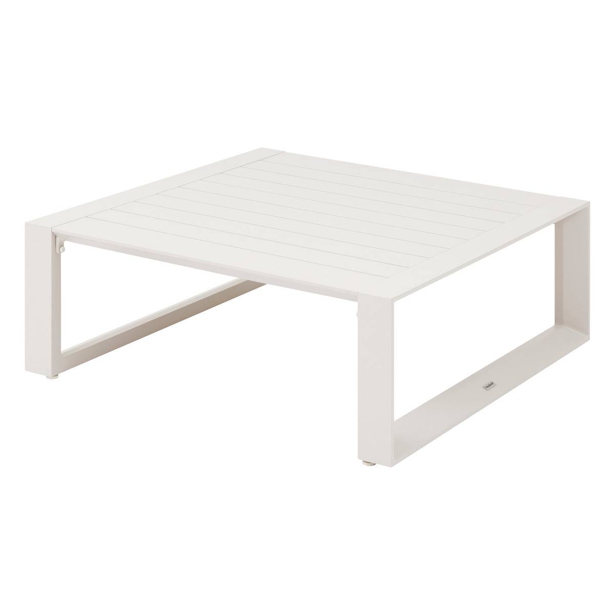 Table basse de jardin carrée en aluminium pieds ajustables ALLURE gris, HESPERIDE