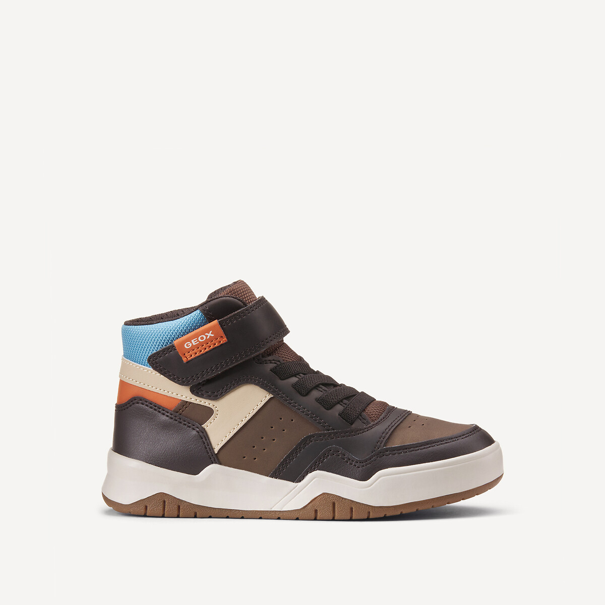 Kids Perth Breathable High Top Trainers brown/blue, GEOX