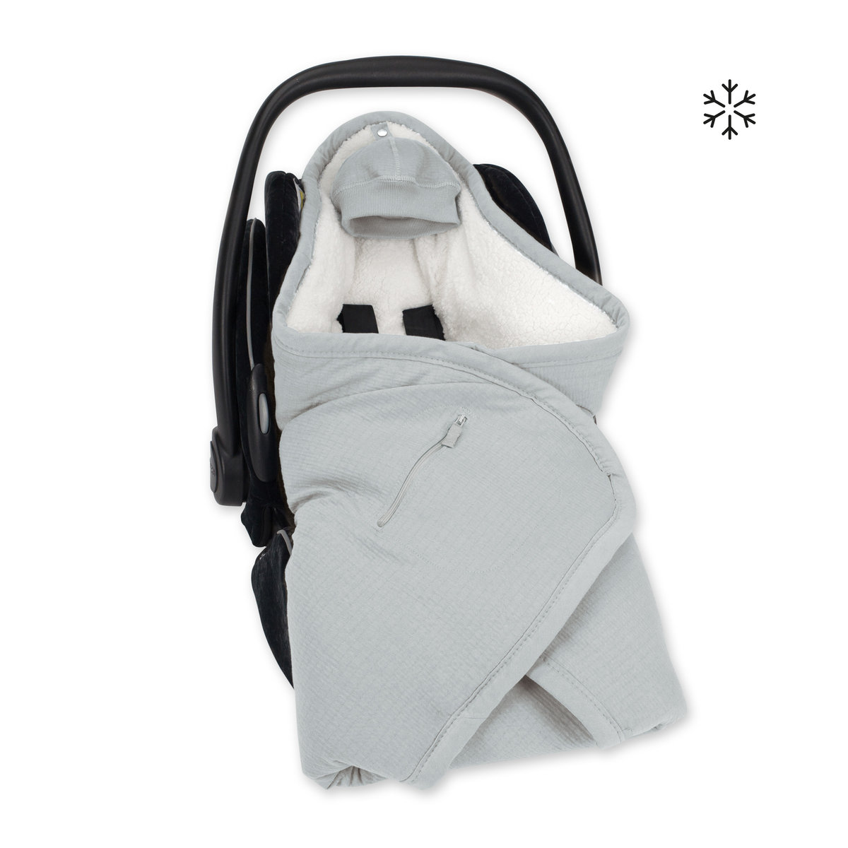 Nid d'ange bébé poussette et siège auto hiver - Teddy bien chaud grizou, BEMINI
