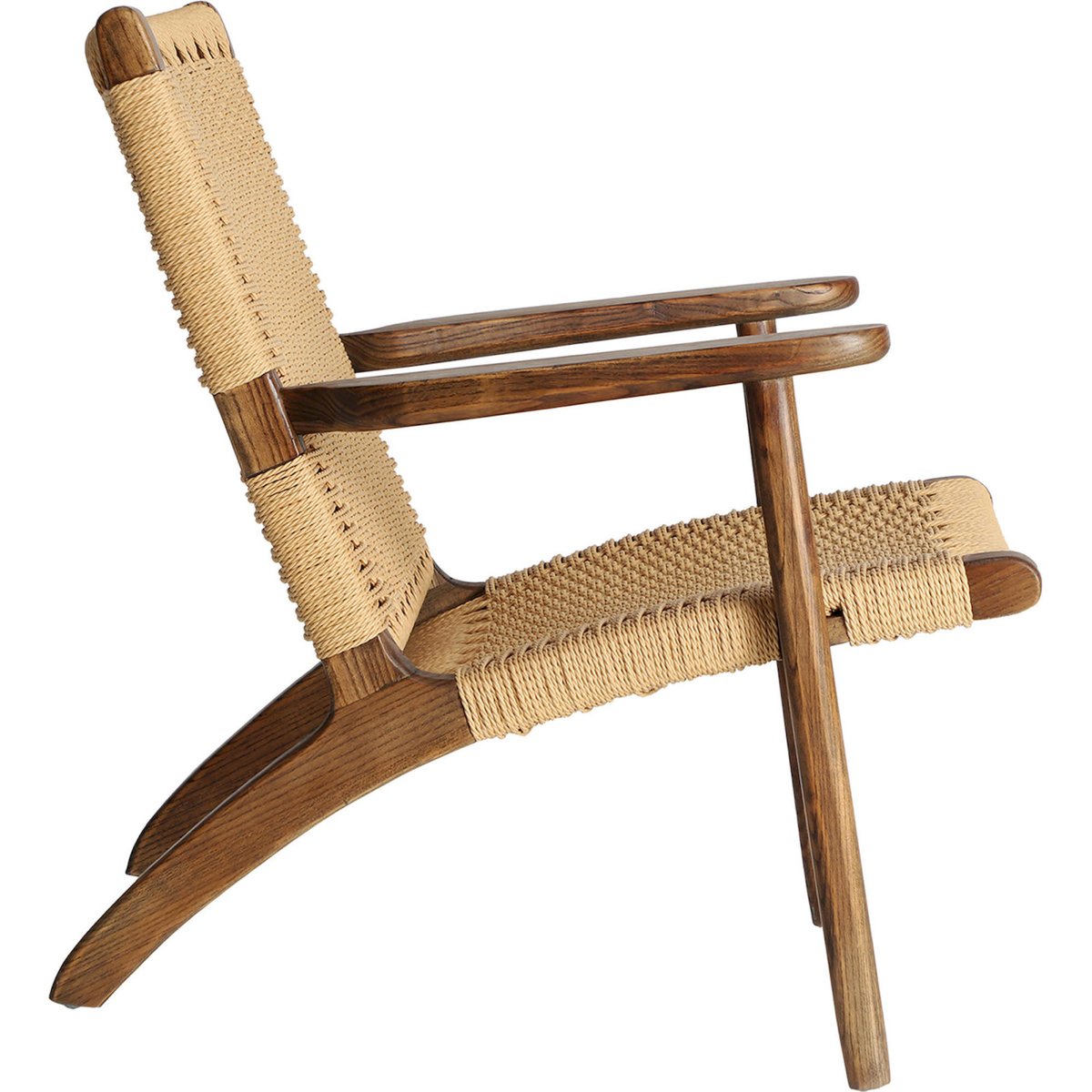 Fauteuil bohème en orme et corde VACIO brun et brun clair, RECOLLECTION