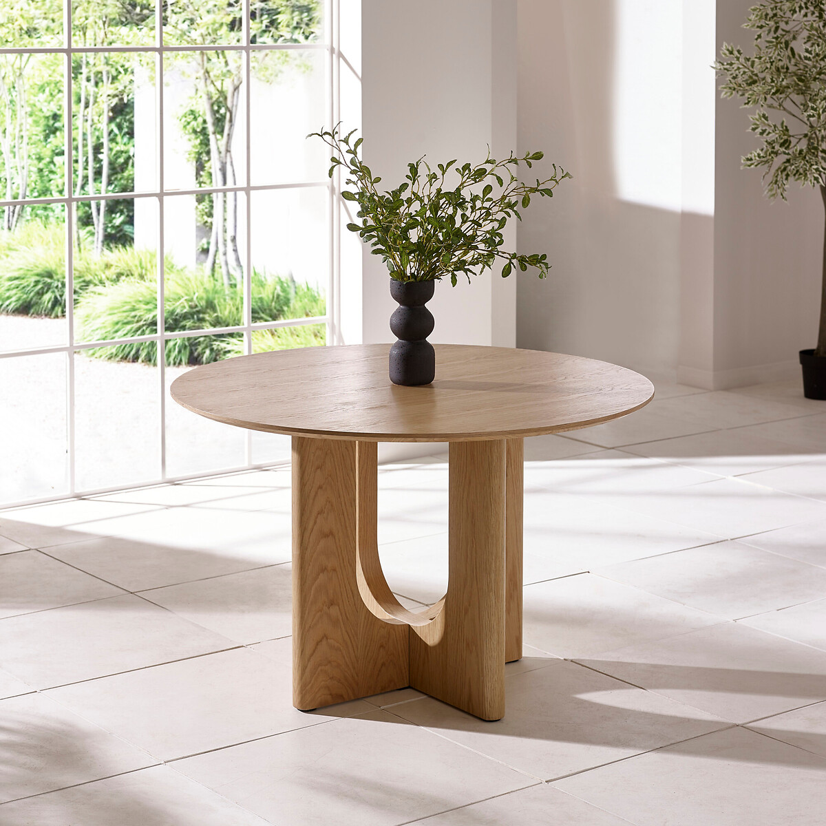 Calista Round Wood Dining Table (Seats 4) natural oak, SO'HOME