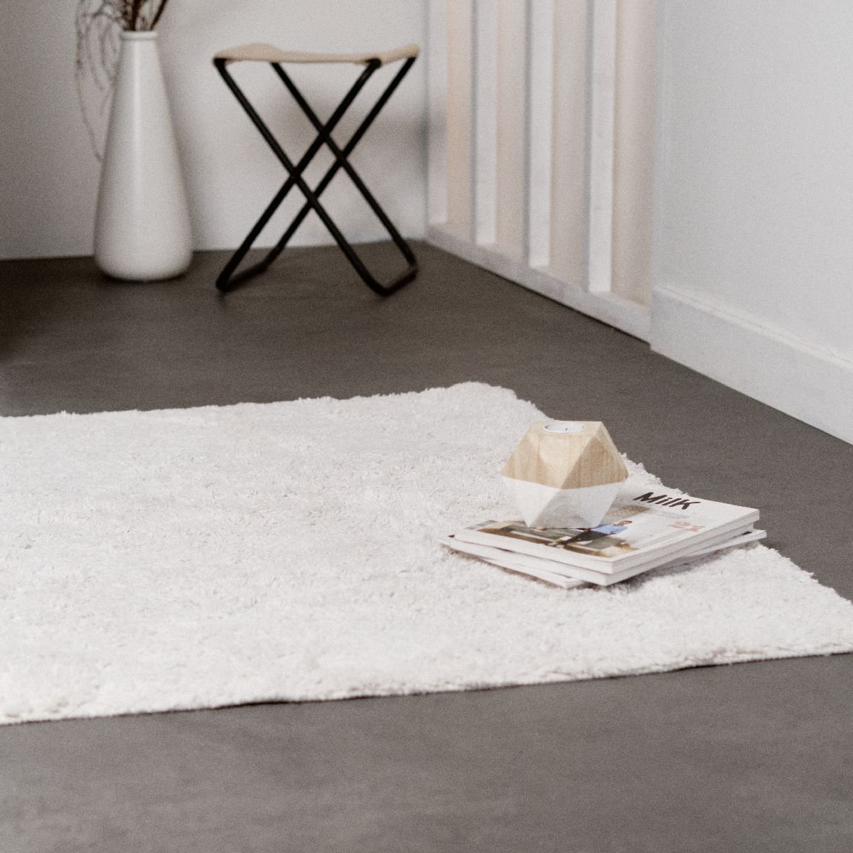 Tapis de salon tufté uni coton SLOW LIFE NAYELI ecru, TODAY