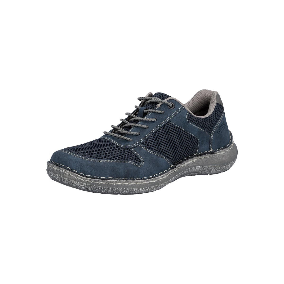 Basket Basse Cuir Morelia bleu, RIEKER
