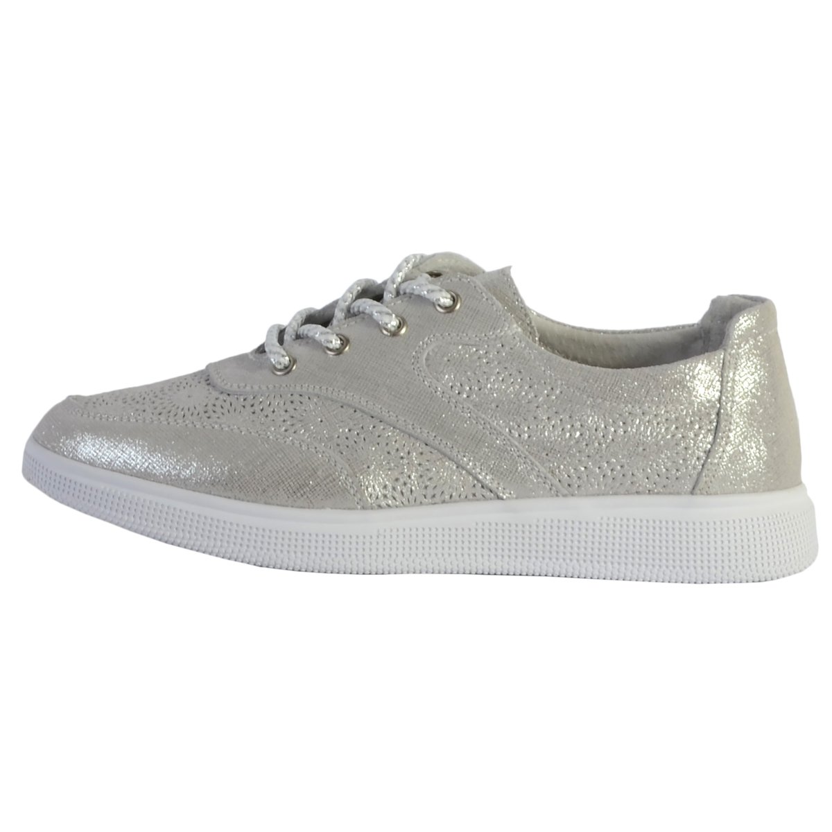 Tennis Cuir argent, ENZA NUCCI