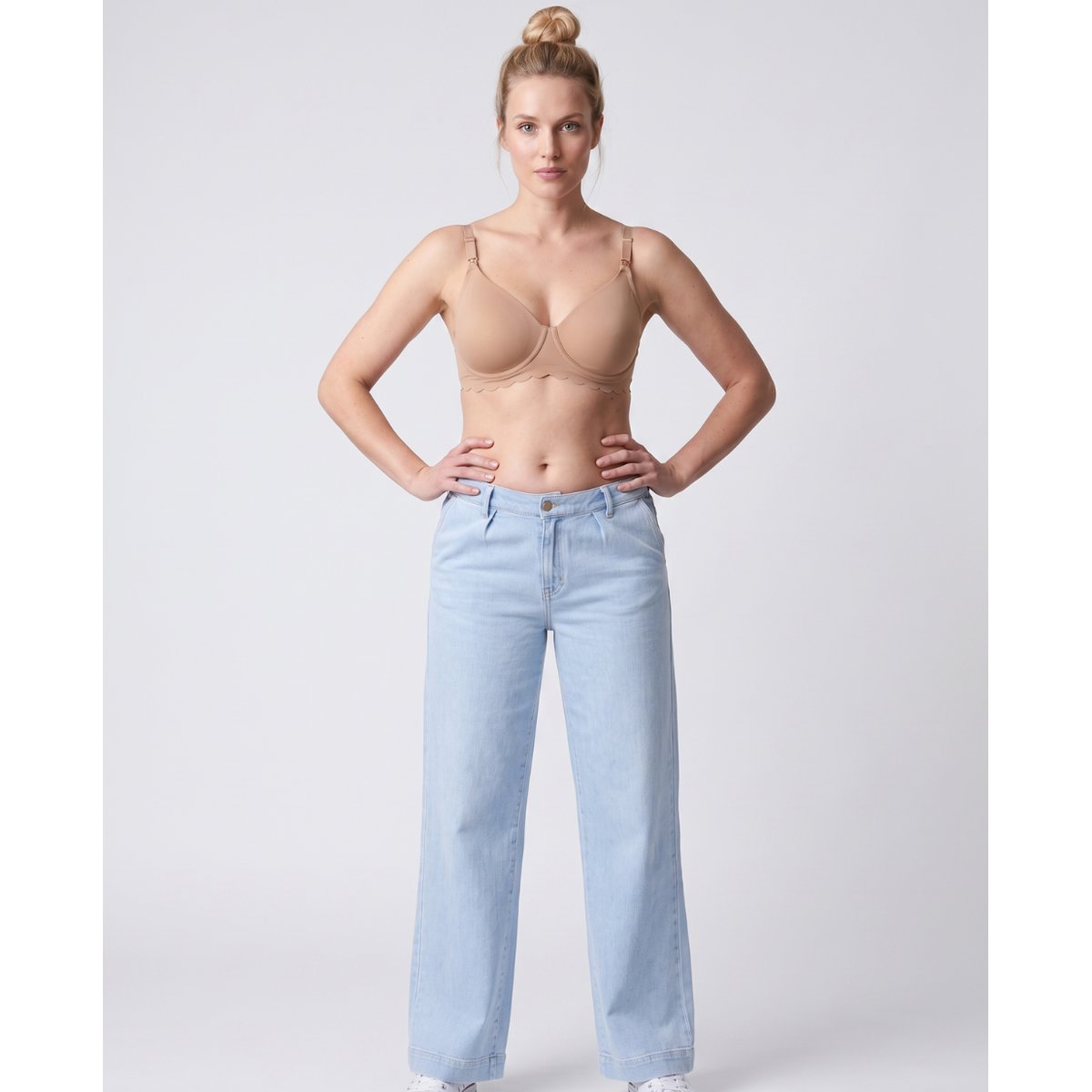 Jean de grossesse wide leg Kelly light blue, CACHE COEUR