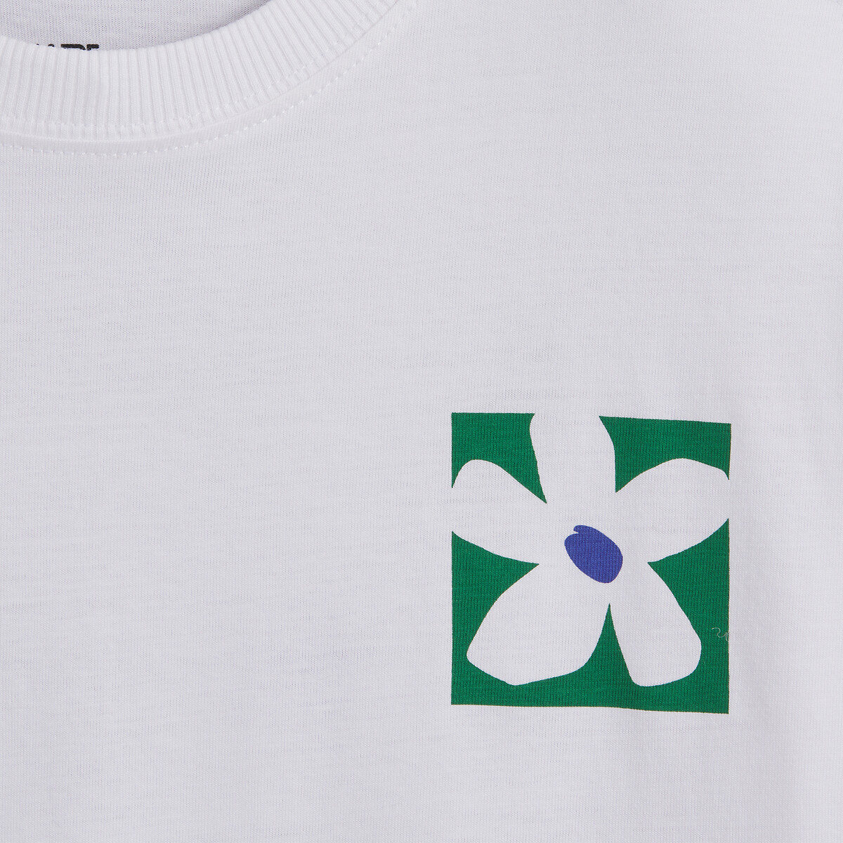 T-shirt oversize, à col rond et manches courtes, avec message et motif foral blanc, LA REDOUTE COLLECTIONS