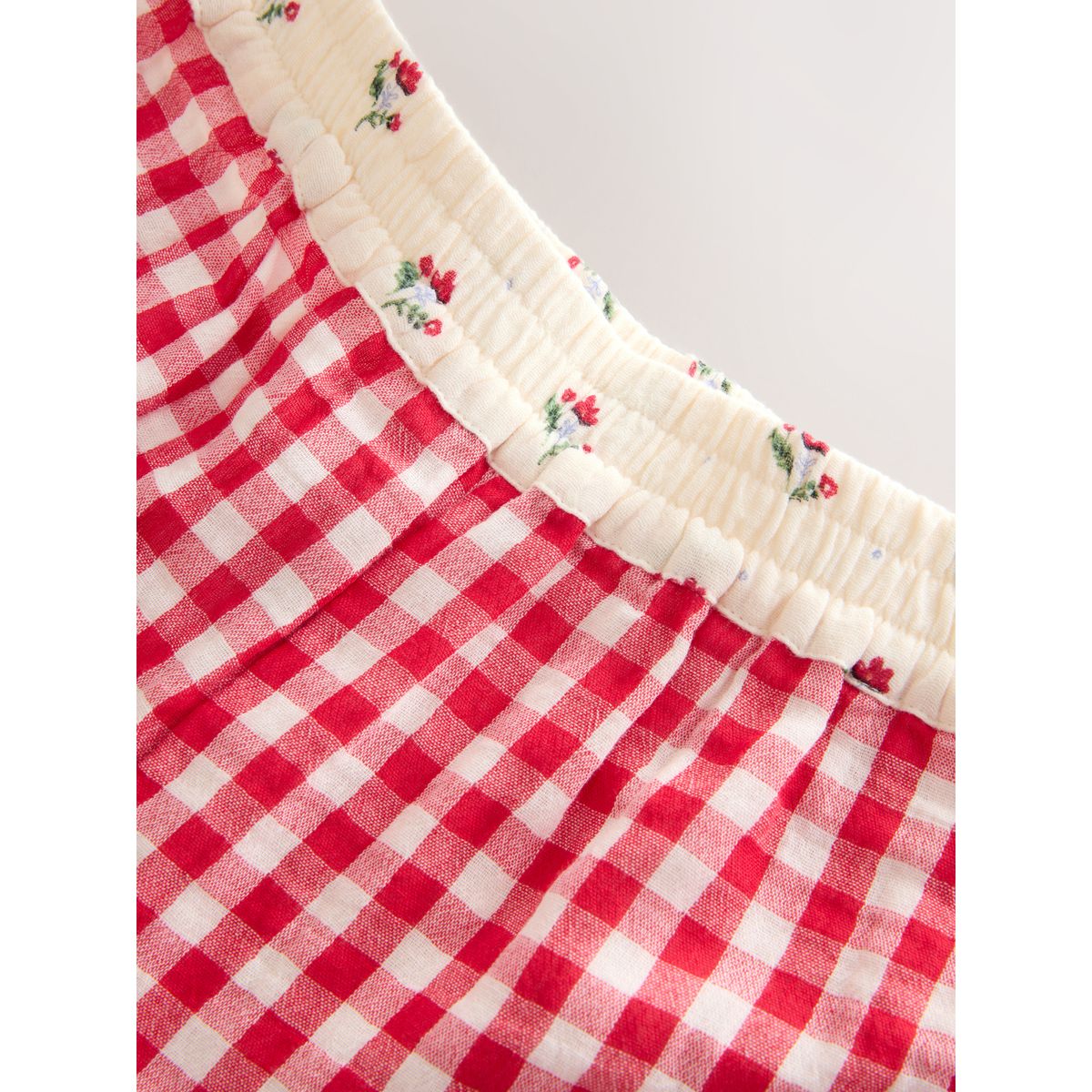 Pyjama large vichy rouge/écru, NEXT