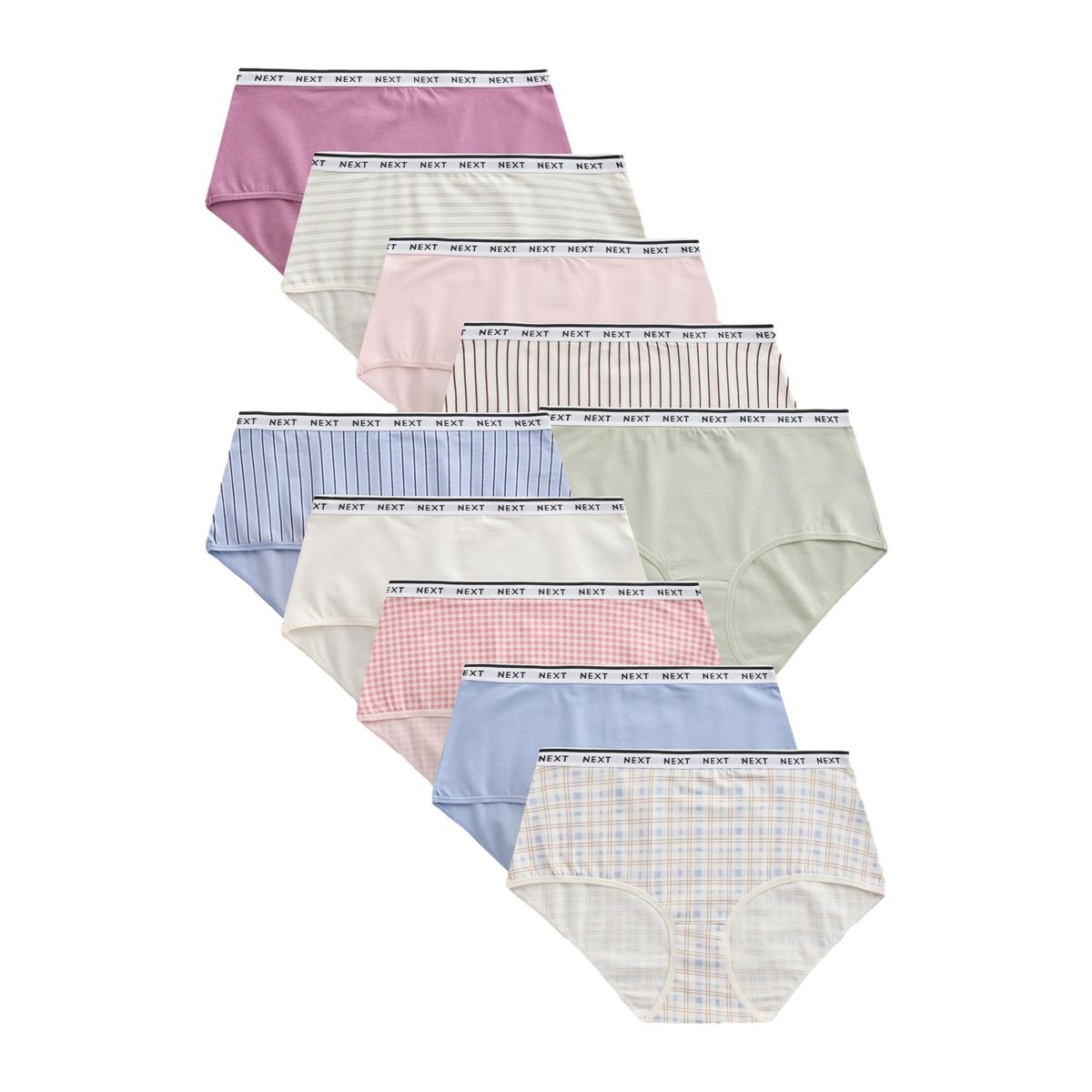Culotte en coton à logo, lot de 10 vert, NEXT