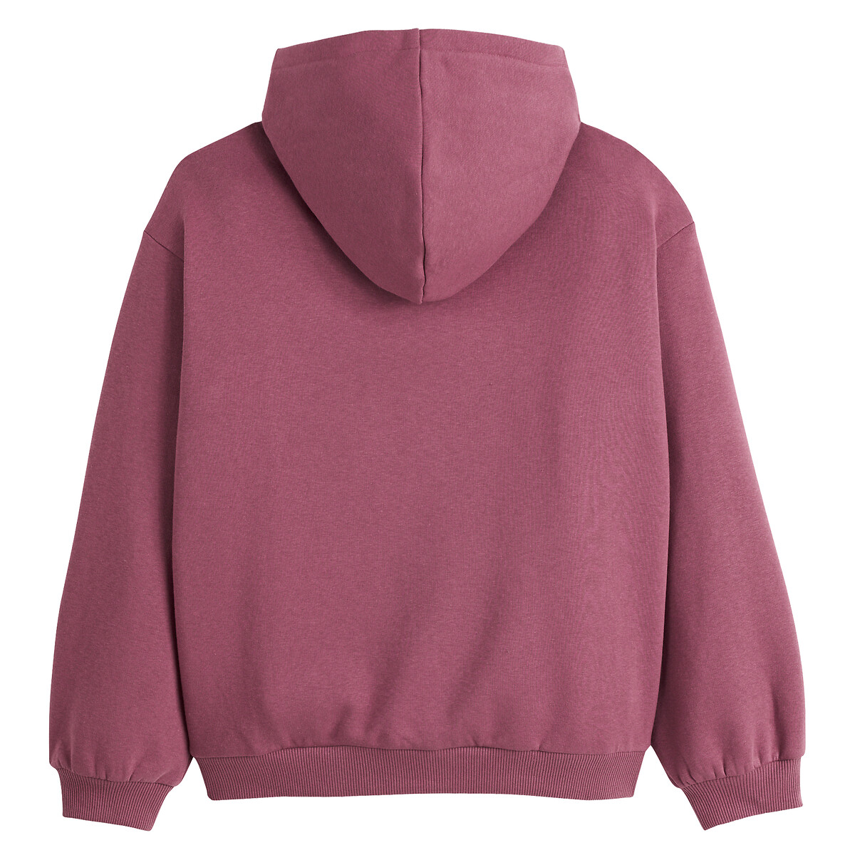 Sweat à capuche oversize, à message et en molleton rose foncé, LA REDOUTE COLLECTIONS