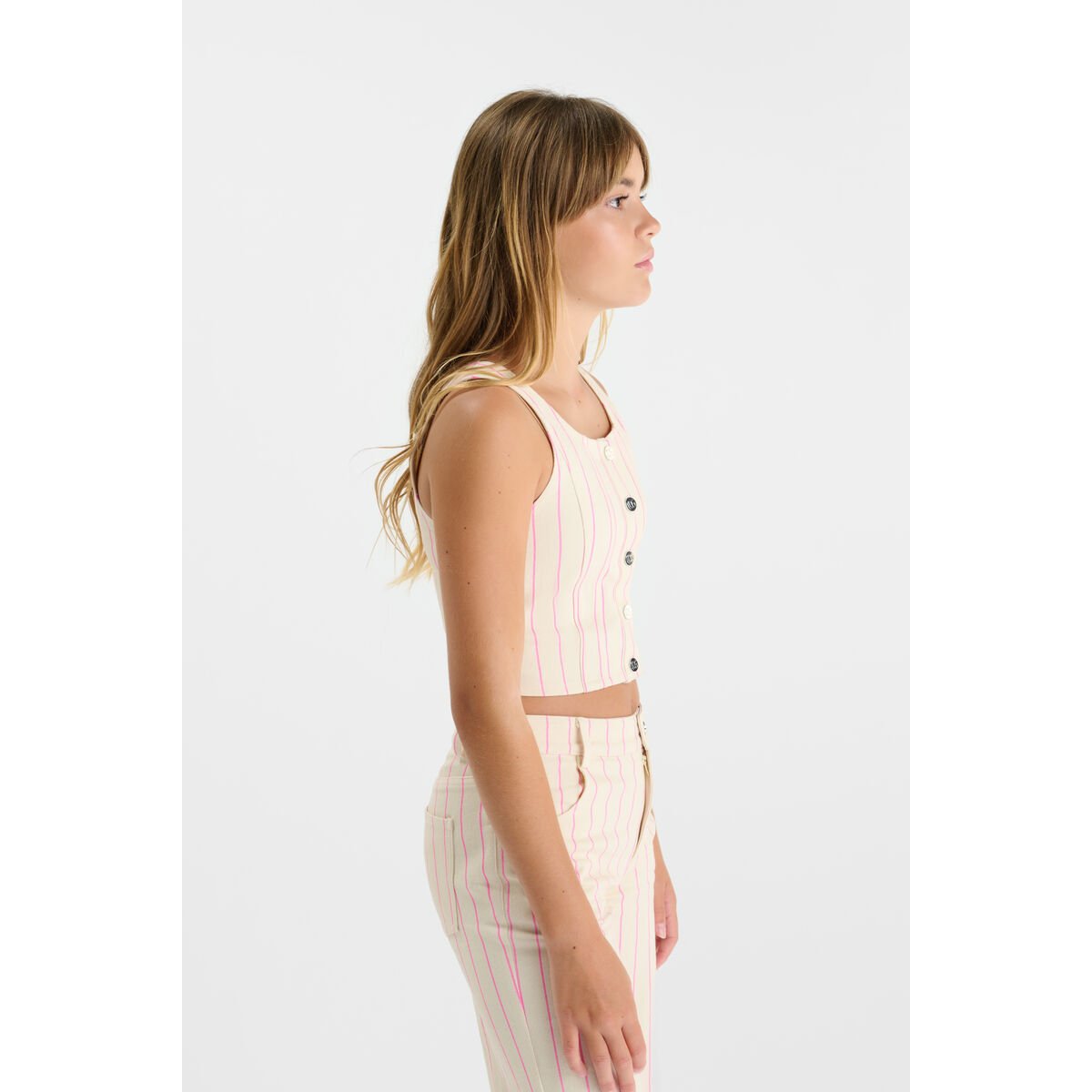 Top en jeans LAIFGI pink fluo, LE TEMPS DES CERISES