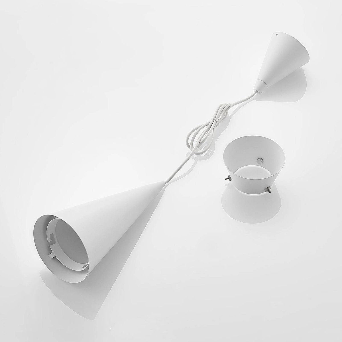 Suspension en métal moderne, Naoh blanc mat, LUCANDE