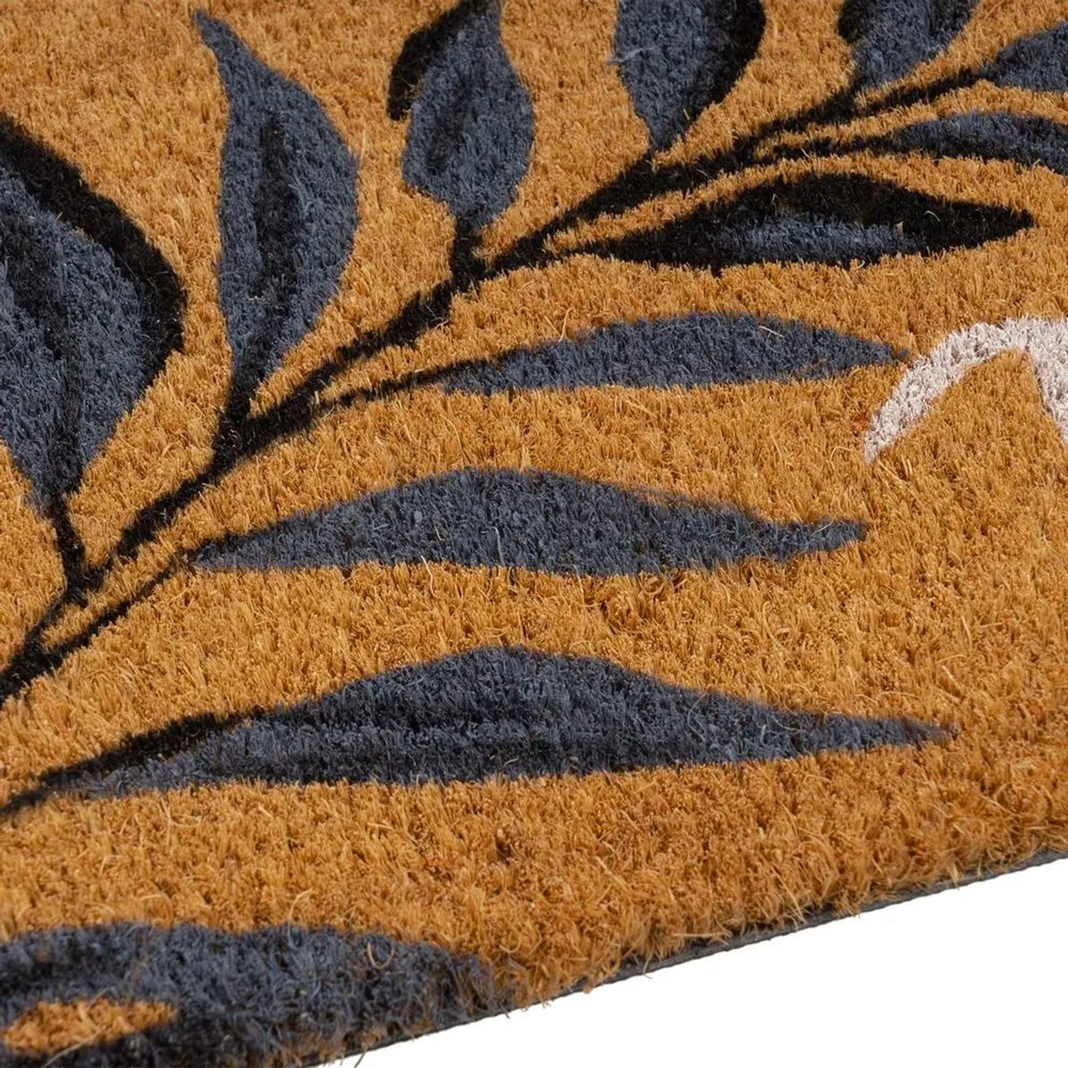 Paillasson coco long étroit welcome feuillage 75x25x1.5cm marron, WADIGA