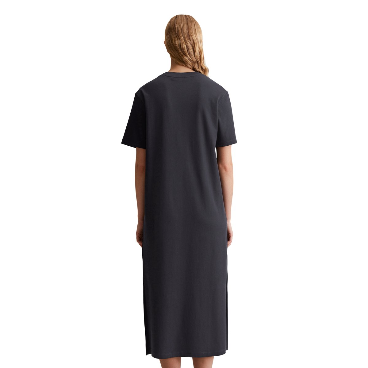 DfC Robe en jersey relaxed en coton bio côtelé bleu foncé, MARC O’POLO DENIM