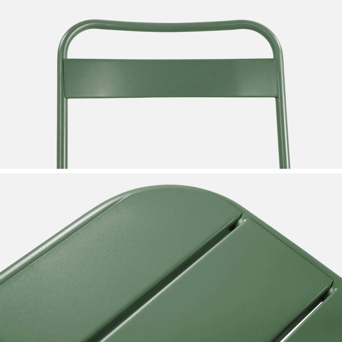 Chaise de jardin pliante acier (lot de 2) AMELIA vert, SWEEEK