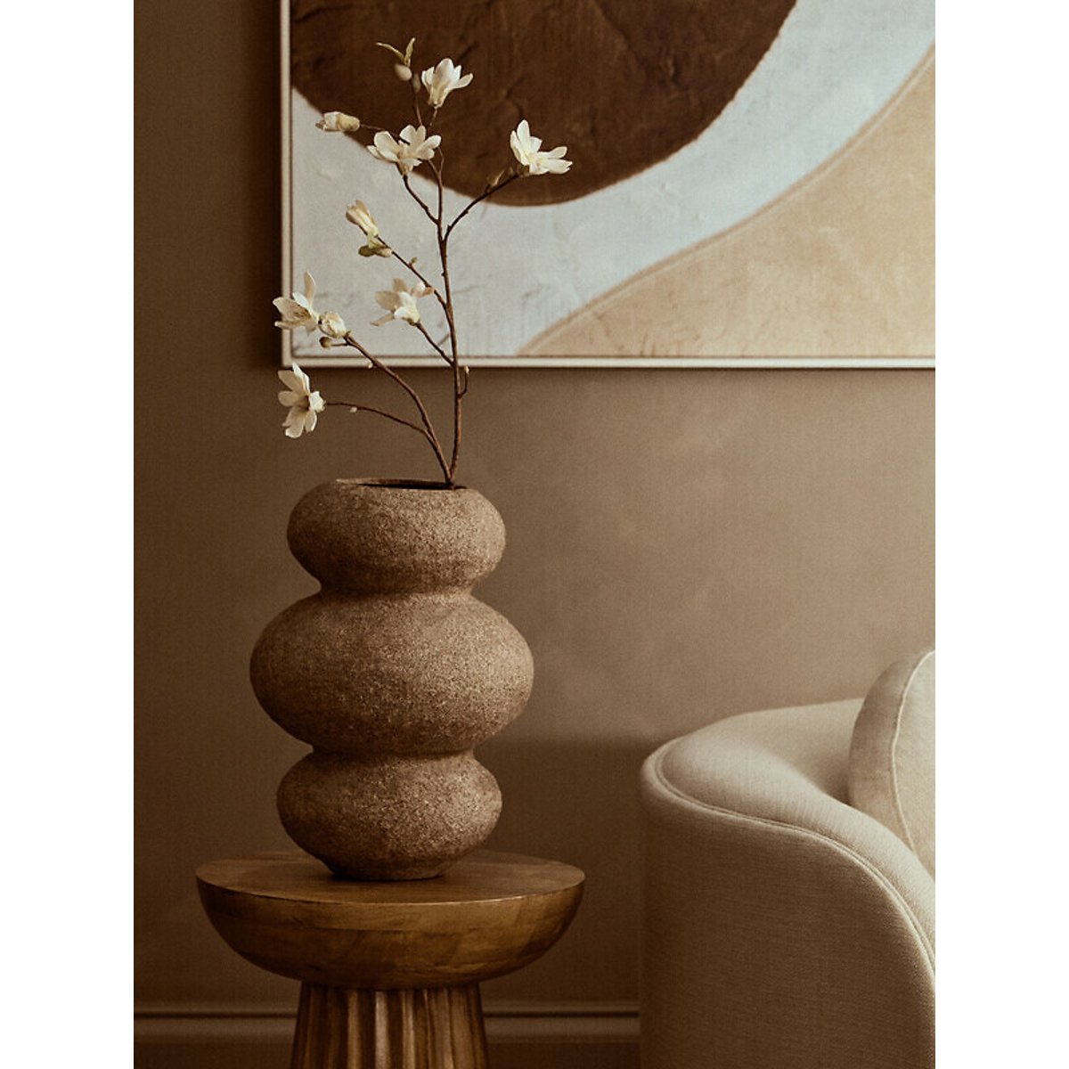 Cotton Mache And Coco Shell Bubble Vase natural, FIFTY FIVE SOUTH