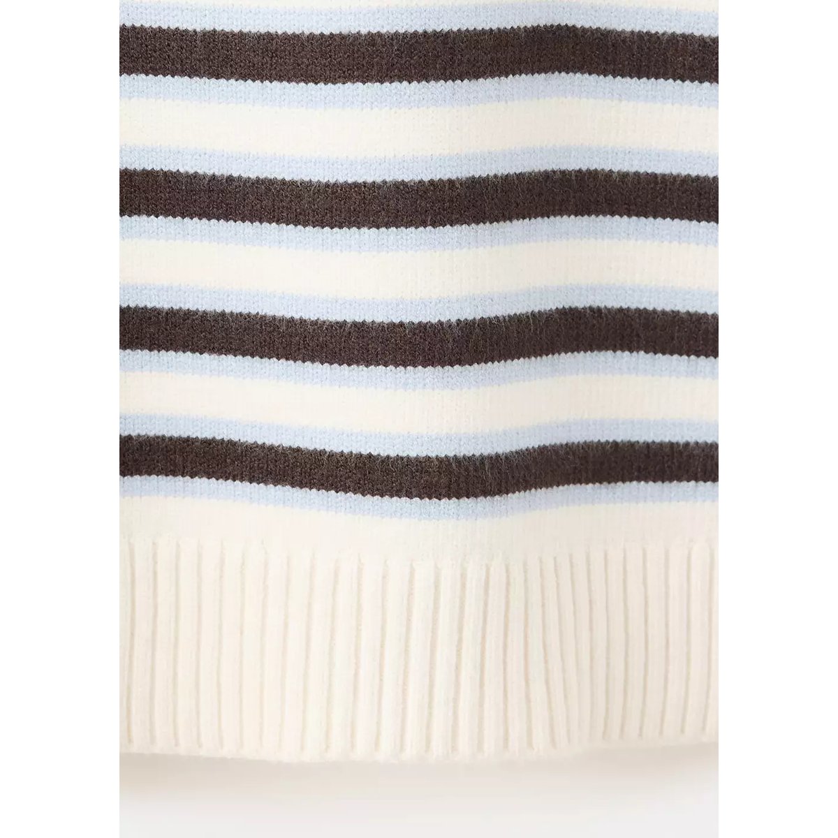 Pull-over rayures col montant chocolat, MANGO
