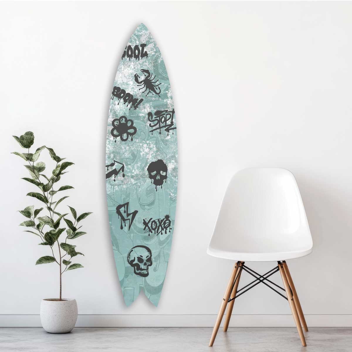 Planche de surf déco Rock and Surf tableau alu dibond, HEXOA