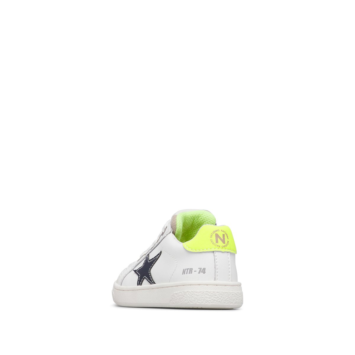 Baskets en cuir et en daim PINN ZIP. blanc-marine, NATURINO