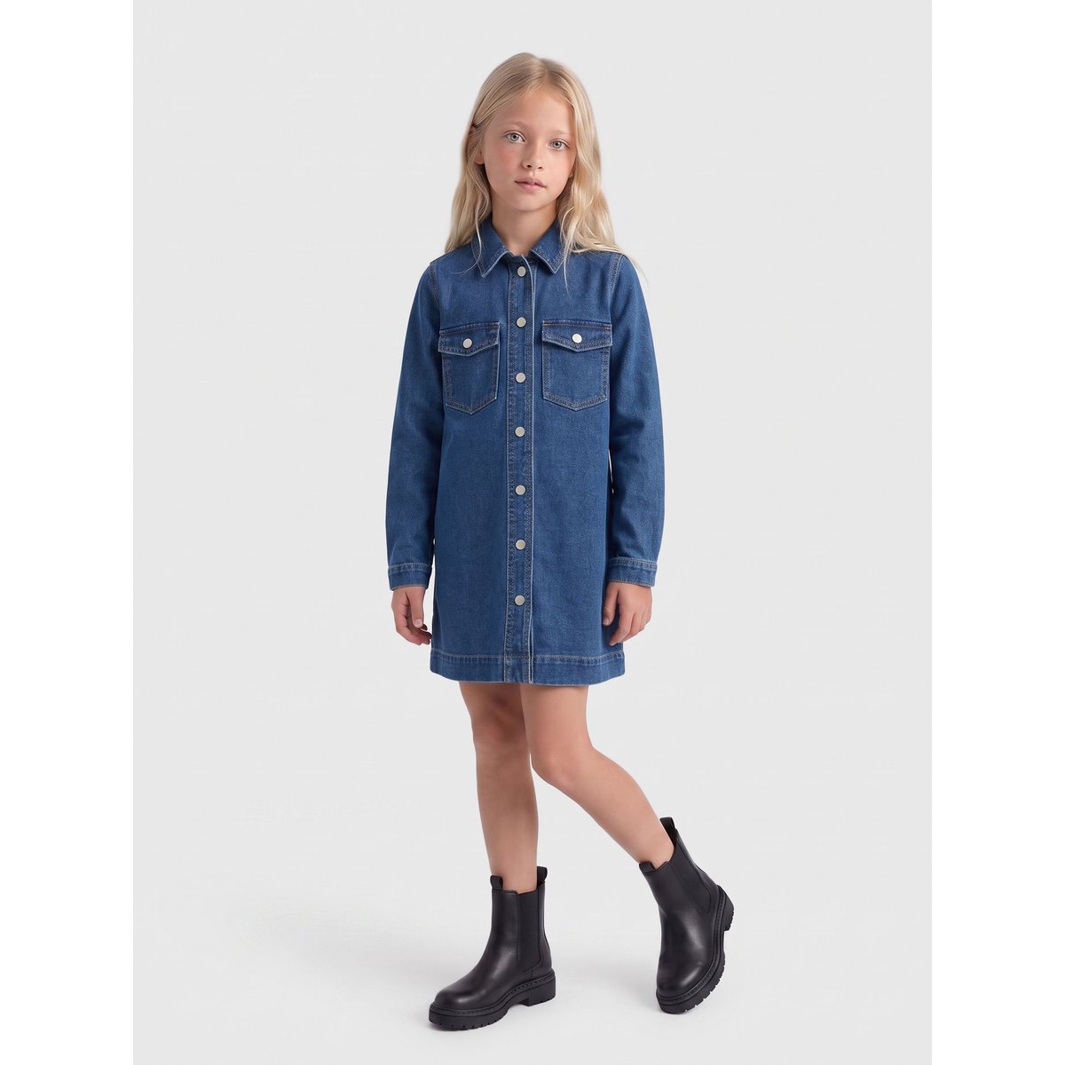 Robe En Denim medium blue denim, KIDS ONLY