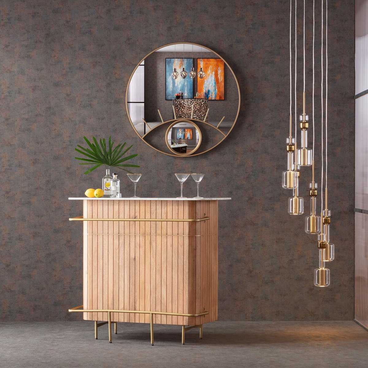 Bar en manguier et marbre, GRACE autres, KARE DESIGN