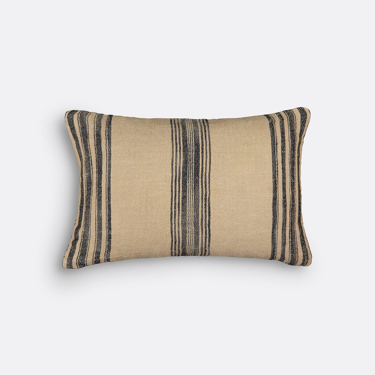 Housse de coussin coton/lin rectangulaire, Belaga naturel/noir, LA REDOUTE INTERIEURS