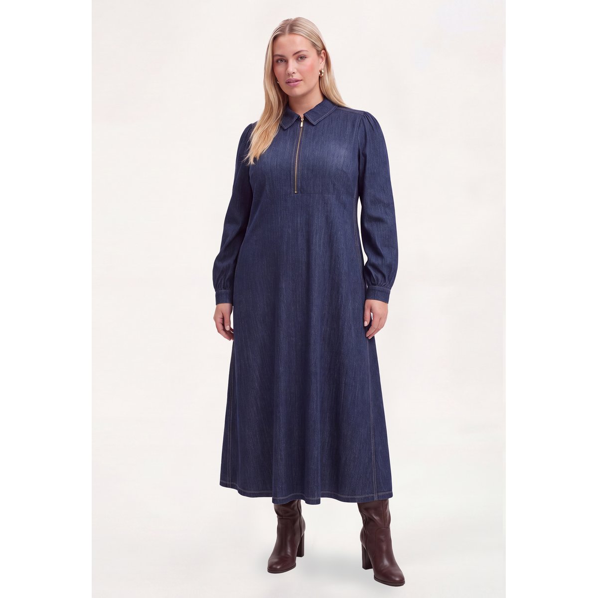 Robe avec manches longues indigo, YOEK