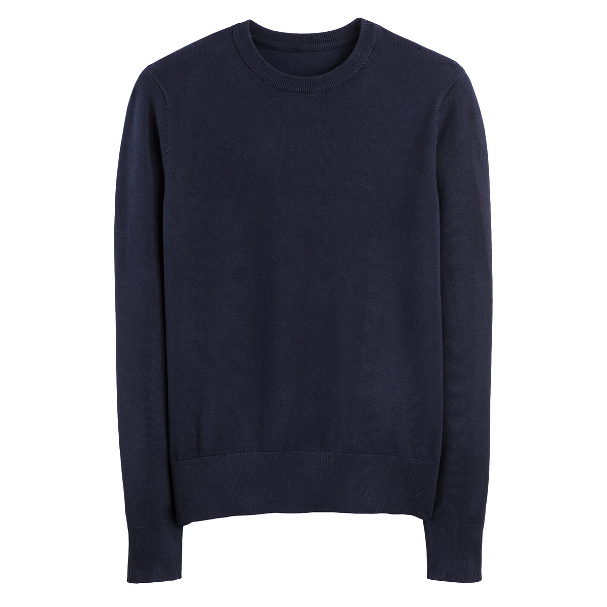 Pull col rond, manches longues bleu marine, LA REDOUTE COLLECTIONS