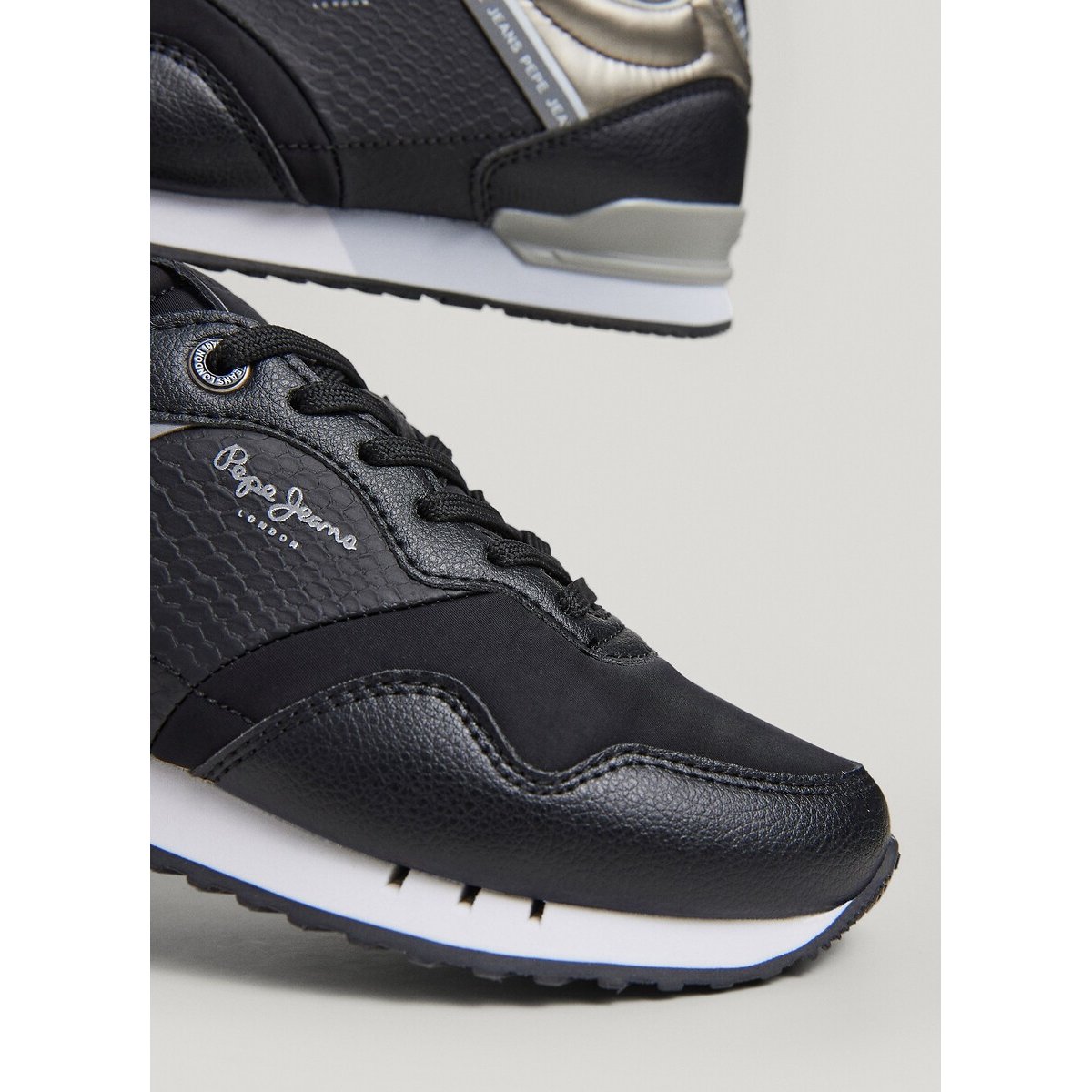Baskets basses London Snake W noir, PEPE JEANS