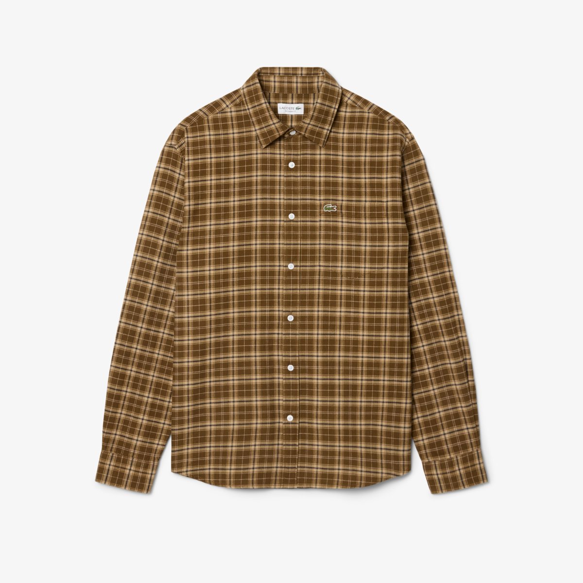 Chemise flanelle à carreaux regular fit marron-t2s, LACOSTE