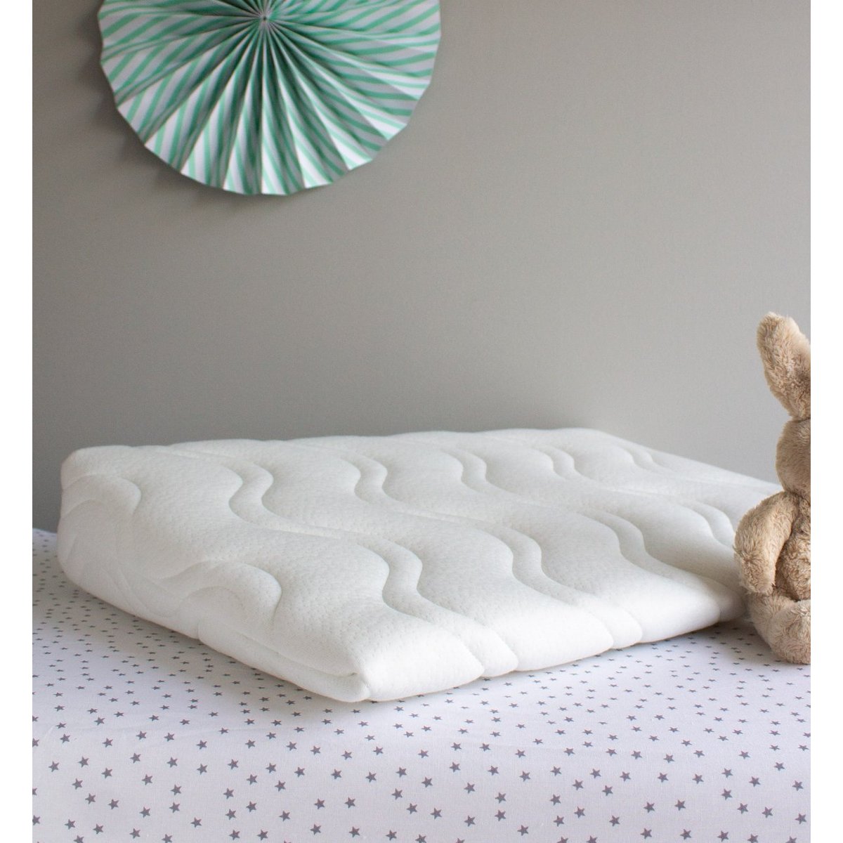 Plan incliné anti-reflux pour lit bébé ALOE R blanc, KADOLIS