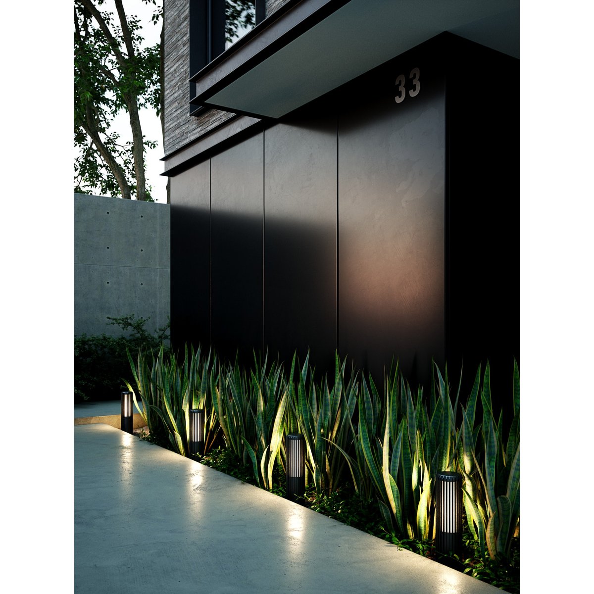 Potelet à l'architecture cylindrique et d'un minimalisme moderne en aluminium, ALUDRA 45 noir, NORDLUX