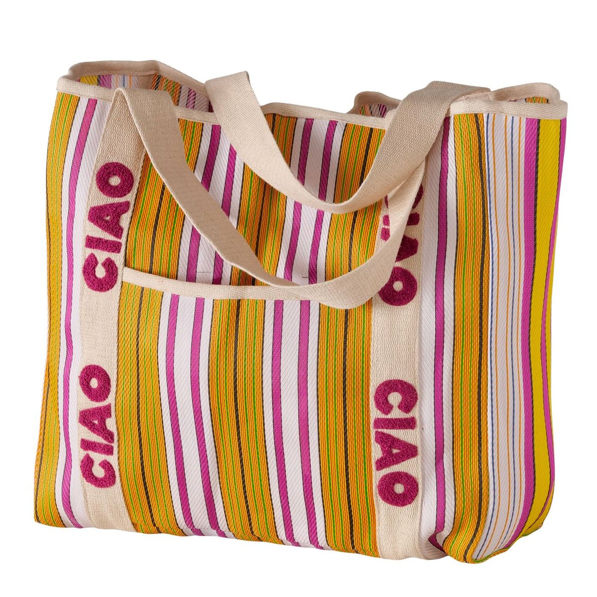 Sac de plage en tissu multicolore Ciao 39x37x14cm doré, WADIGA
