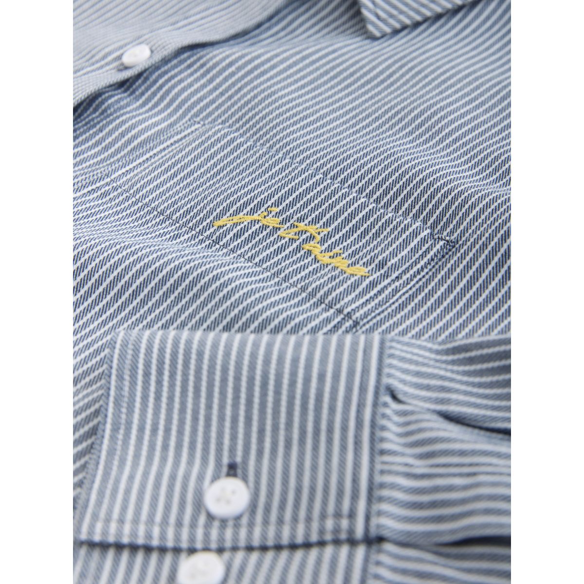 Chemise courte décontractée à manches longues rayures bleu marine/blanc, NEXT