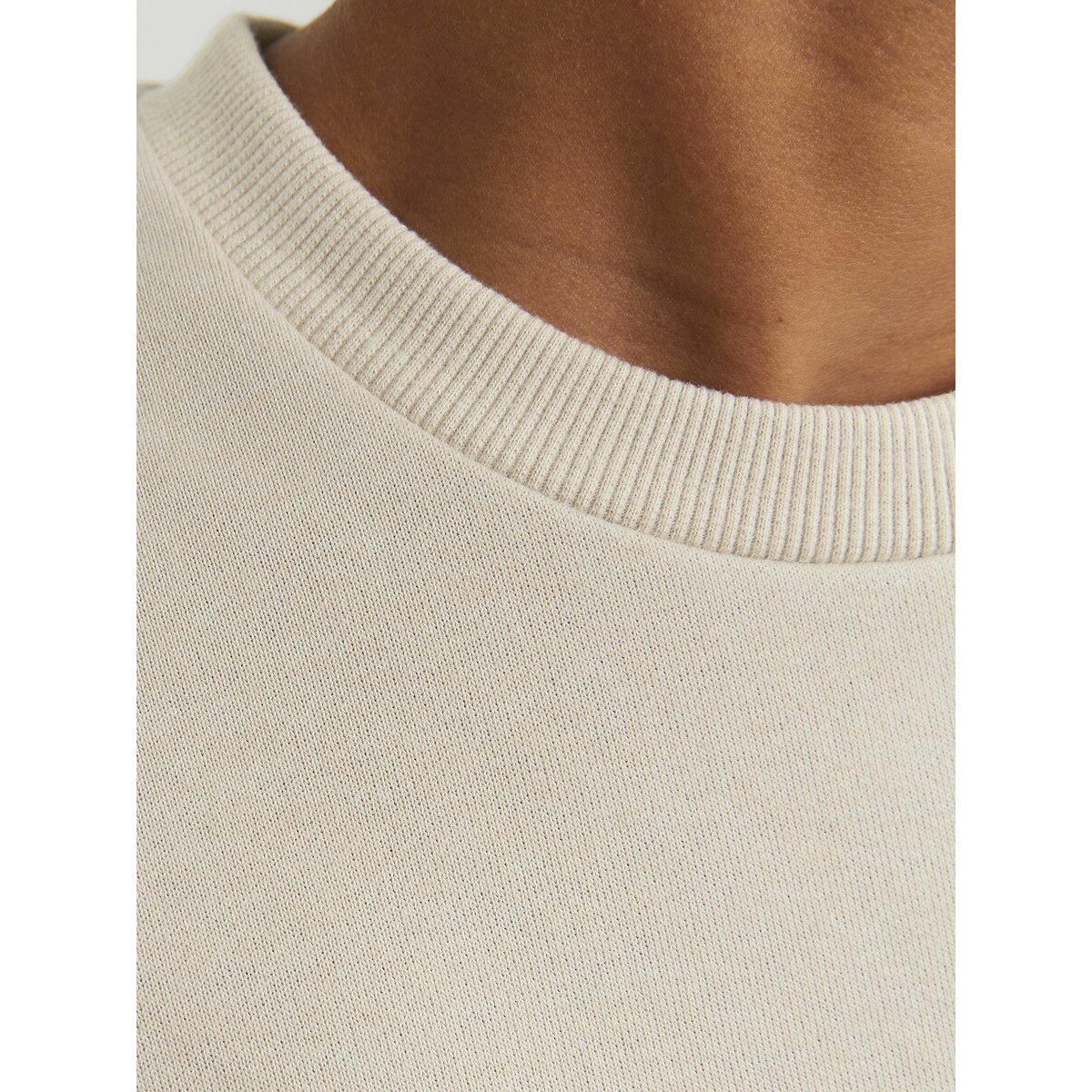 Sweat col rond uni beige, JACK & JONES JUNIOR