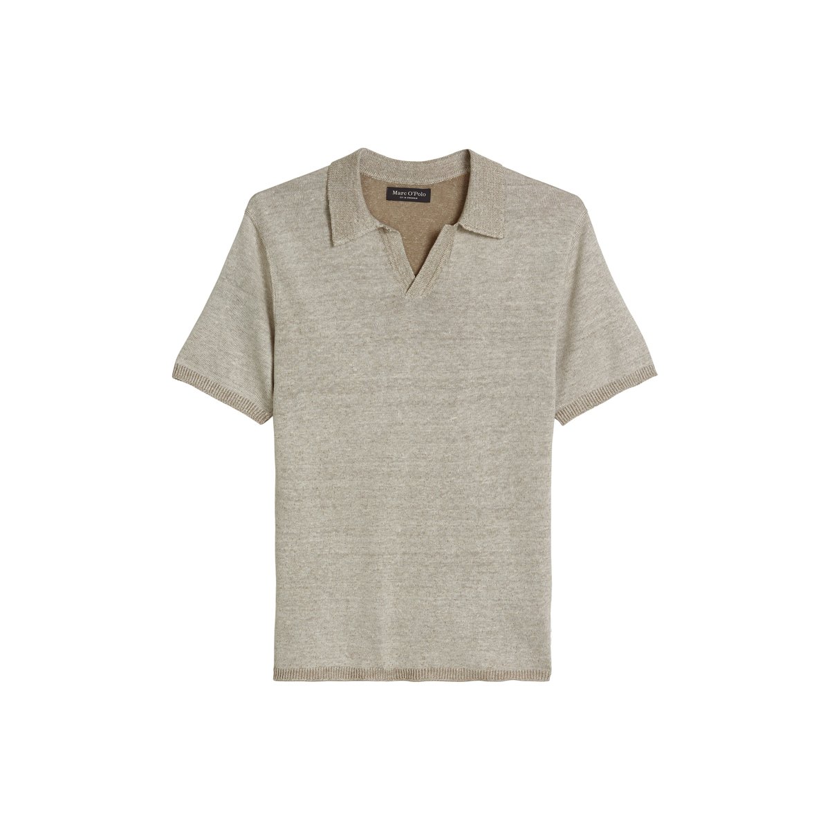 Pull à manches courtes regular en coton bio et en lin blanc naturel, MARC O'POLO