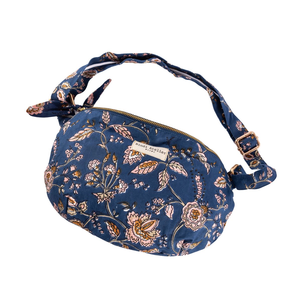 Sac banane en toile de coton bleu nuit, BINDI ATELIER
