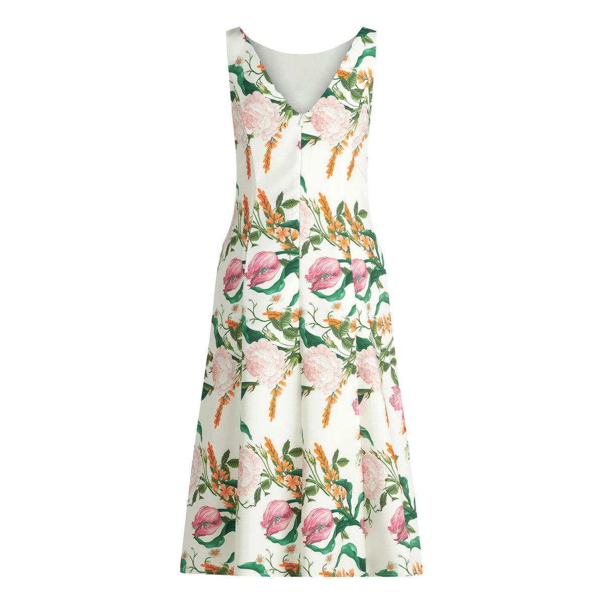 Robe à fleurs à plis creux cream/rosé, VERA MONT