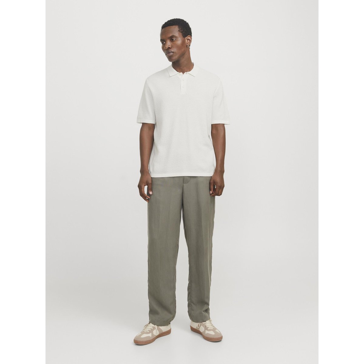 Polo manches courtes Relaxed Fit crème, JACK & JONES