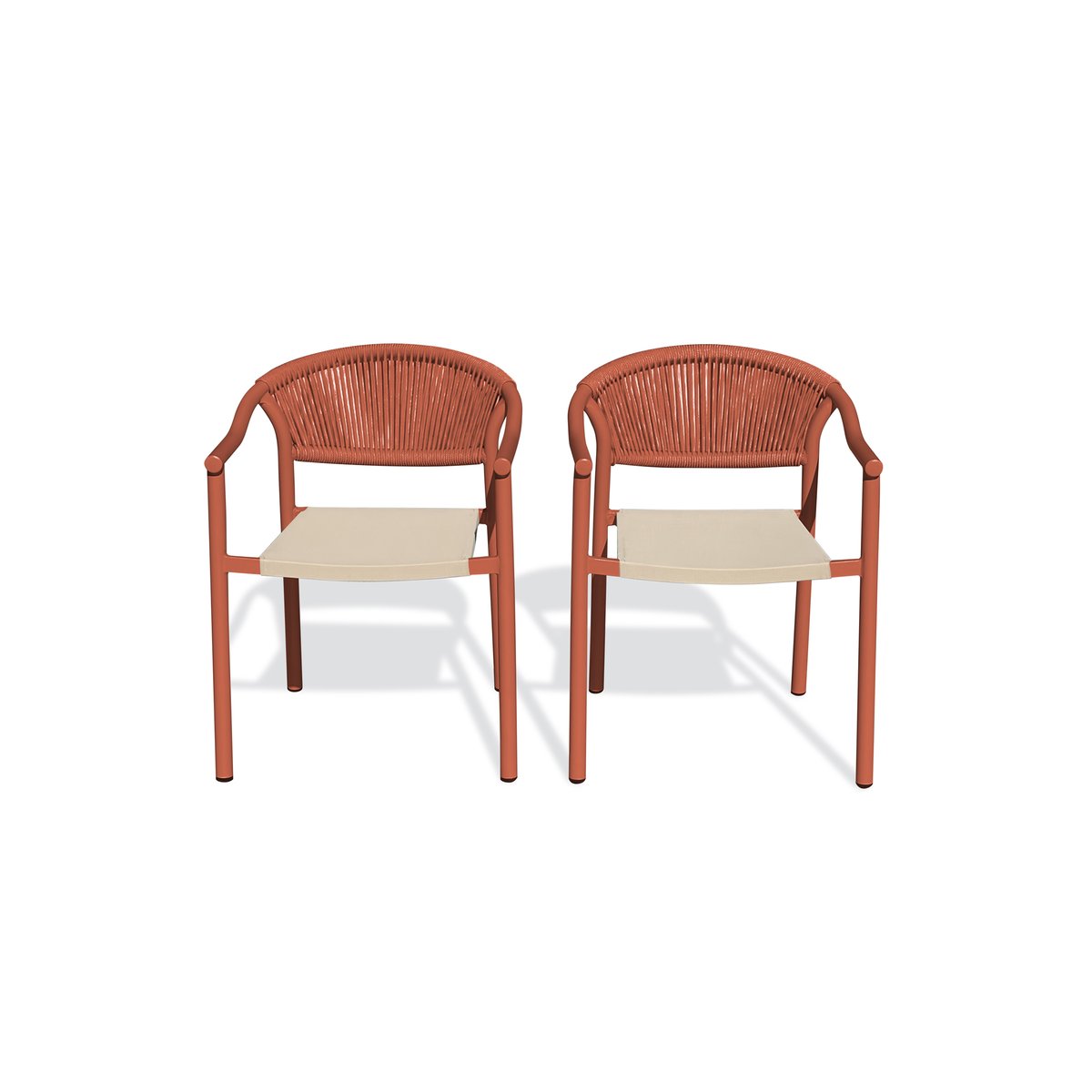 Lot de 2 fauteuils de jardin - SUMBA terracotta, DCB GARDEN