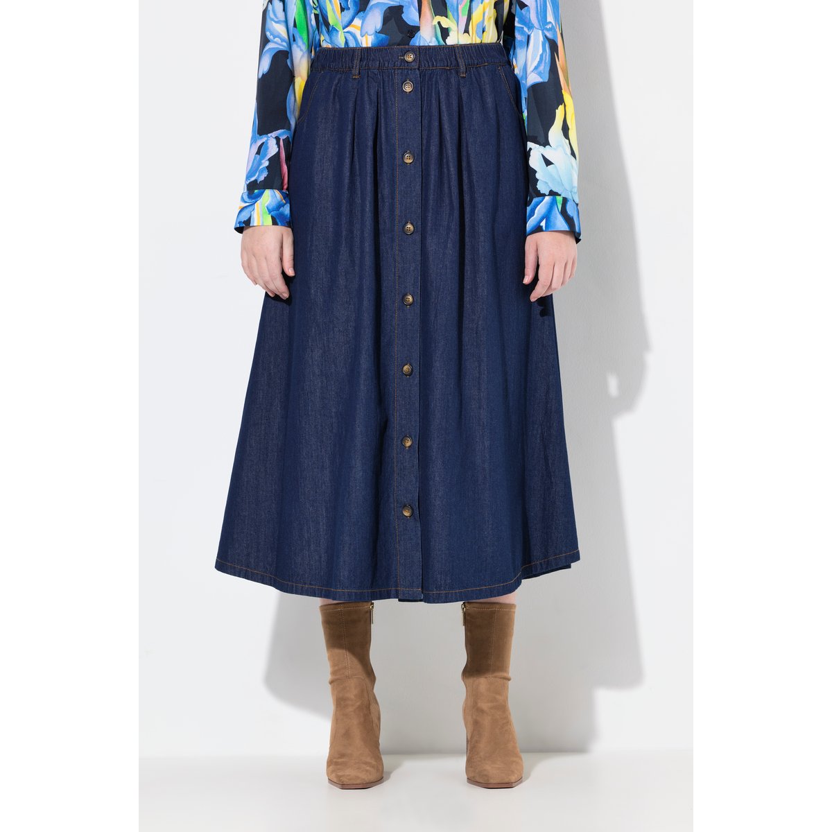 Jupe en jean jean bleu foncé, ULLA POPKEN