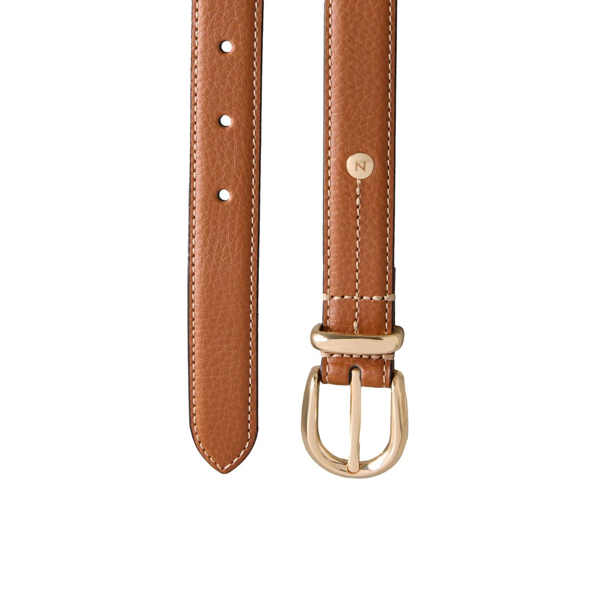 Ceinture en cuir moyenne italie n. premium marron fauve, NEXT