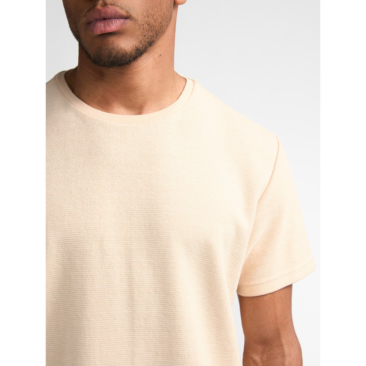 T-shirt en coton, coupe droite owens blanc stone white, PETROL INDUSTRIES