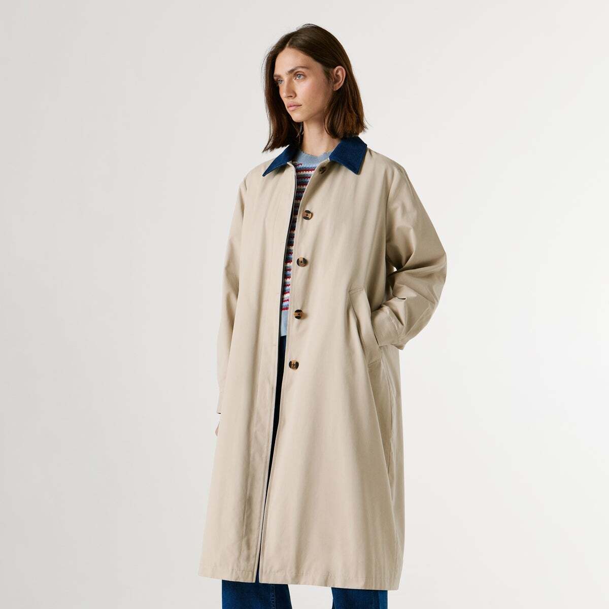 Trench-Coat Avec Col Chemise beige clair, PEPE JEANS